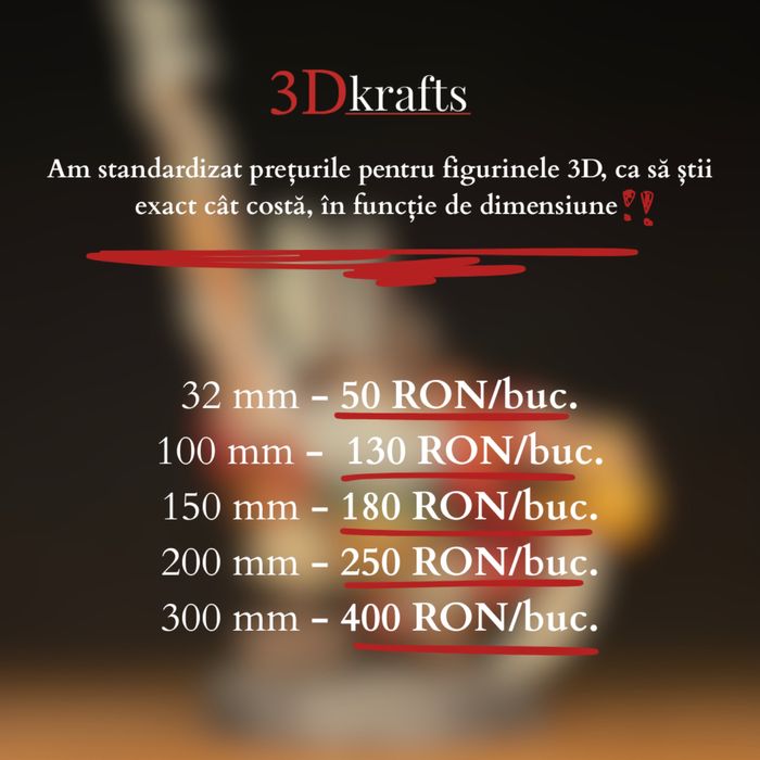 Servicii de Printare 3D cu Rasina sau Filament