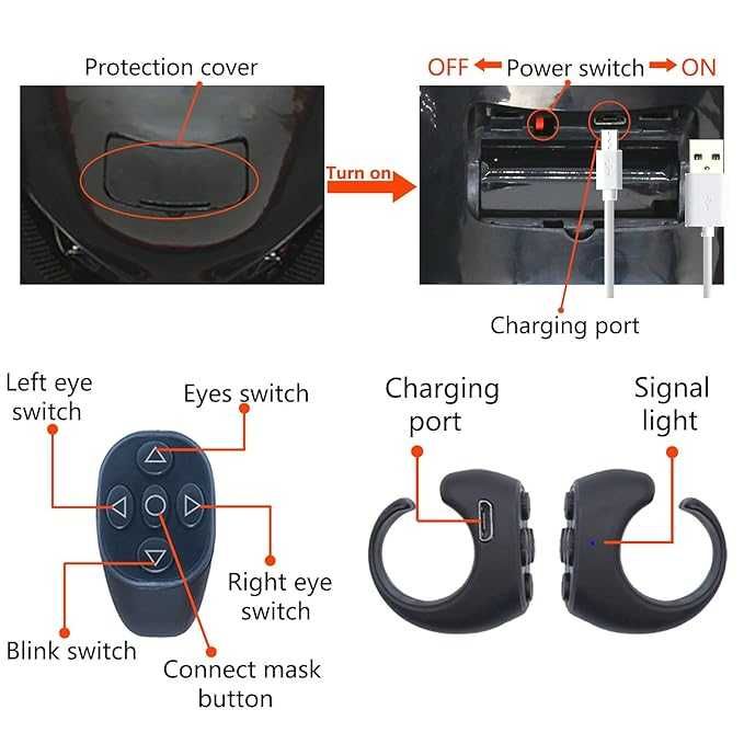 Електронна маска на Спайдърмен Spiderman Mигащи очи Светлини с Пръстен