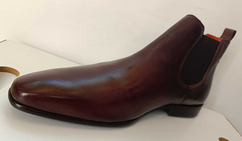 Ghete chelsea 43 43.5 plain toe premium GREVE NOI piele naturala moale