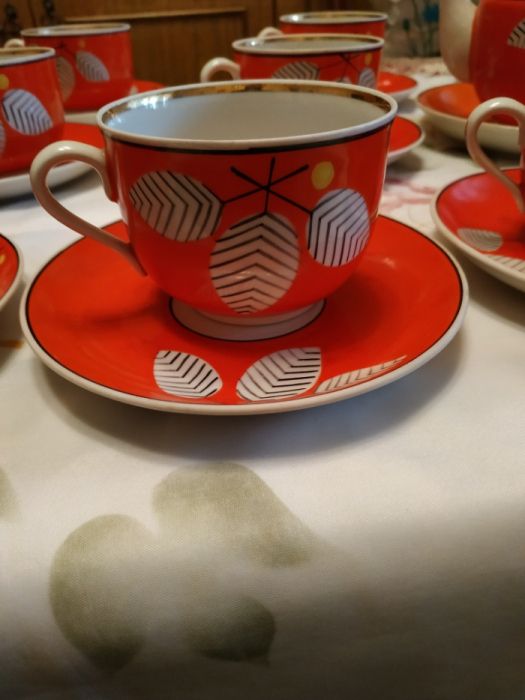 Чайный фарфоровый сервис.Шевченко. Антиквариат.