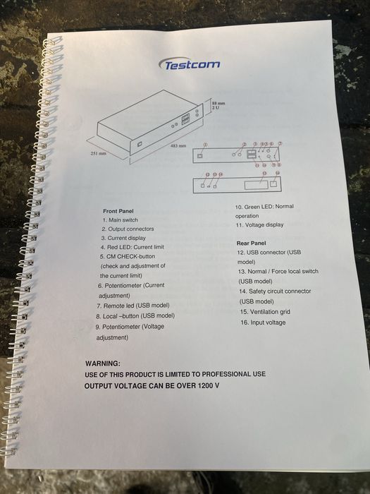 Testcom LPS750-HV источник постоянного тока
