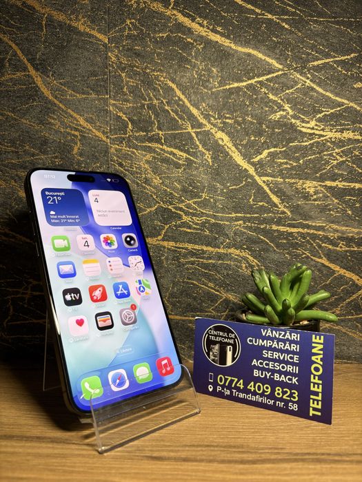 Iphone 15 Pro Max/256 GB/Garantie 2Ani Centrul de Telefoane/Rate