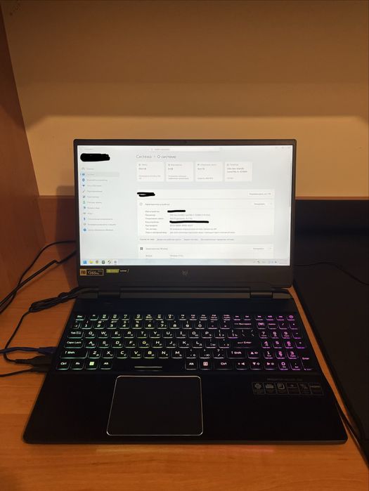 Acer Predator Helios 300; i5-12500H; 16GB DDR5; 3070Ti 8GB; SSD 1TB