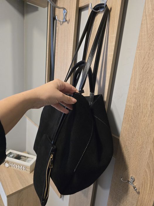 Черна велурена чанта