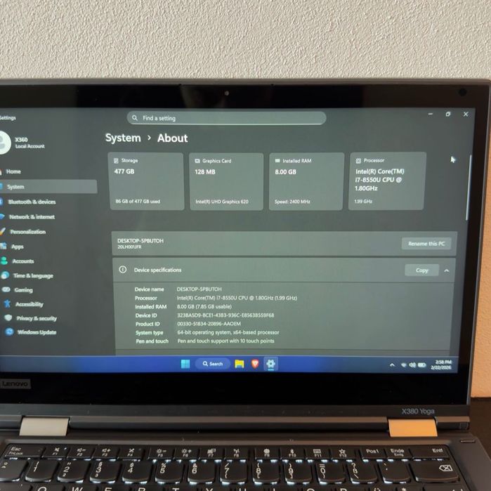 Lenovo ThinkPad X380 Yoga i7-8550U SSD 512GB RAM 8GB | TrueShopPC