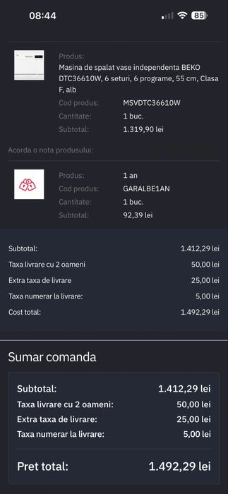 Masina  de spalat vase independenta