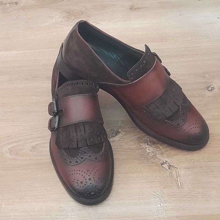 Giovane Gentile Monk Shoes / 41р / Туфли Оксфорды Броги  Монки