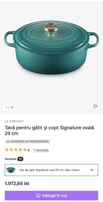 Le Creuset - oala ovala fonta emailata
