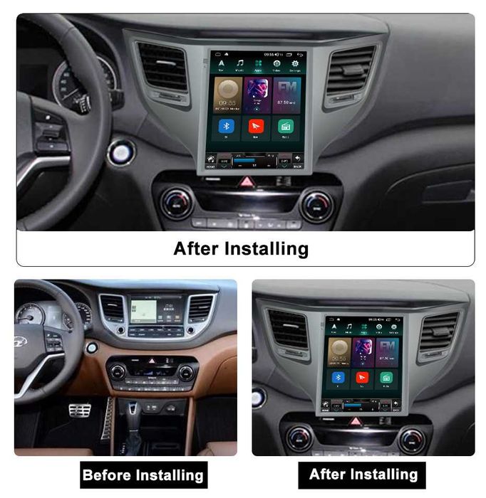 Navigatie Android TESLA Hyundai Tucson 2015  1/6 Gb Ram Waze Carplay