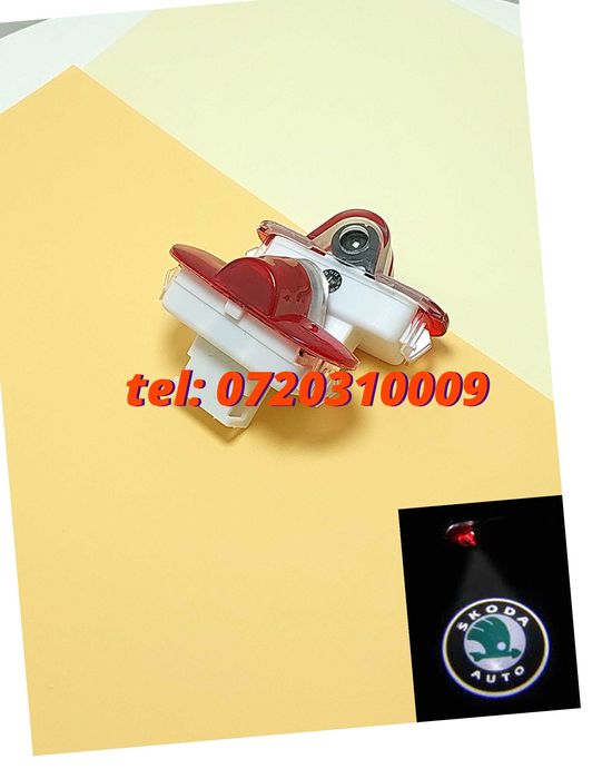 Proiectoare In Portiera Cu Logo Skoda Octavia 2 Facelift