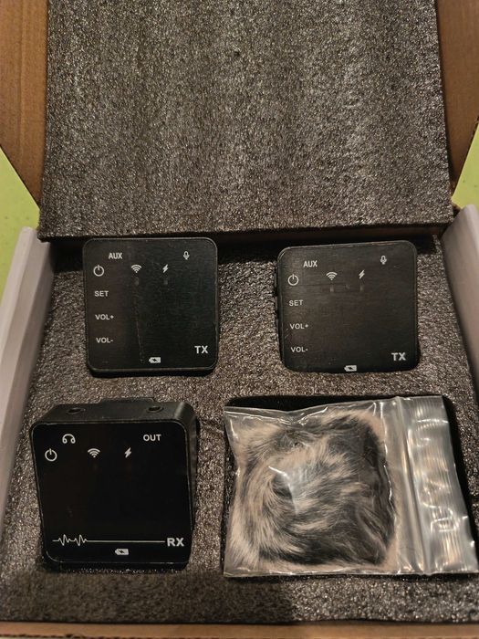 Безжични микрофони за видео с 2 предавателя и 1 приемник