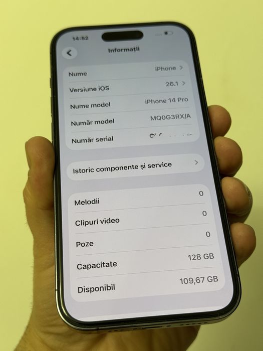 iPhone 14 Pro 128GB 5G Space Grey Neverlocked Excelent Battery 100%