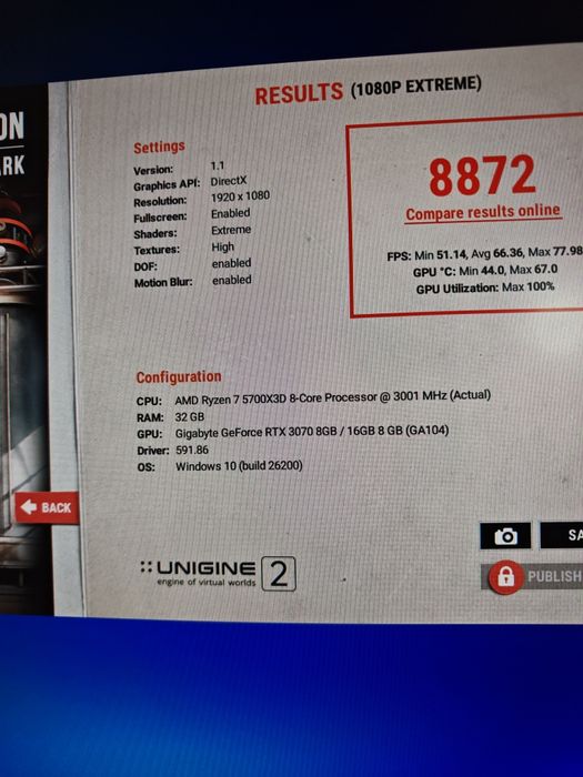 Vand placa video gigabyte rtx 3070 gaming oc impecabilă la cutie