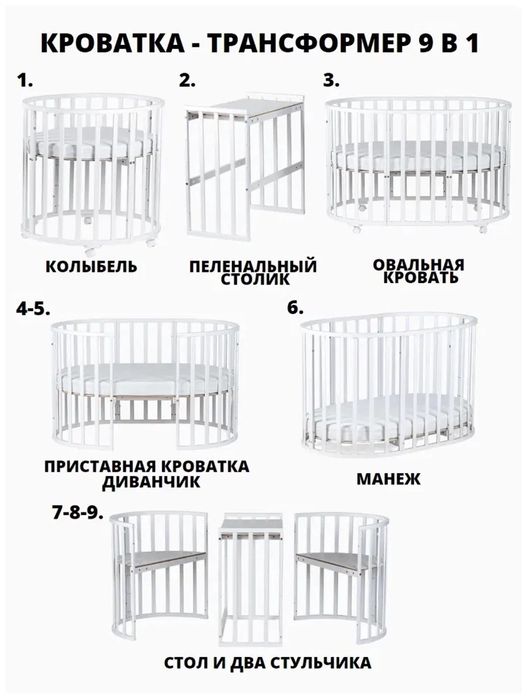 Кроватка-манеж детская + матрас