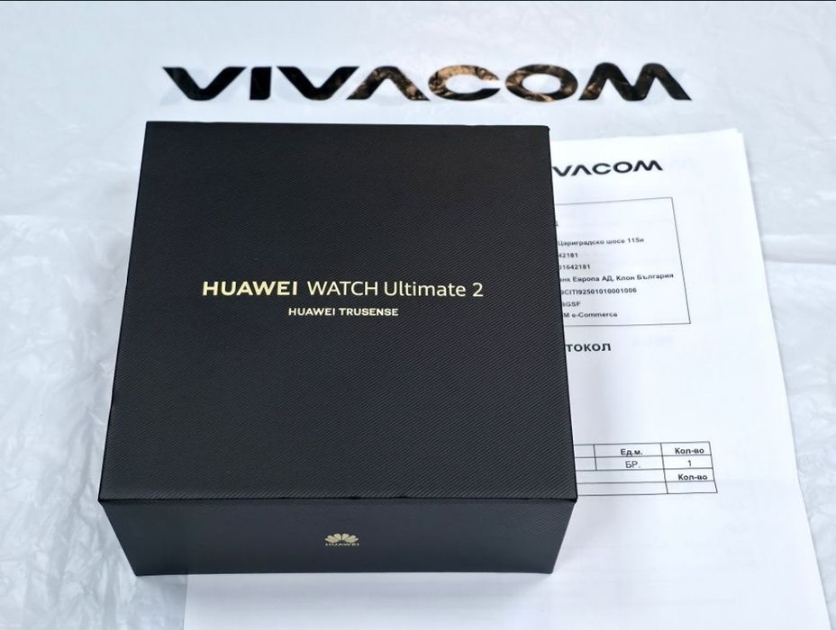 КАТО НОВ 48mm Huawei watch Ultimate 2 Гаранция Vivacom 2028 GREEN Trusense