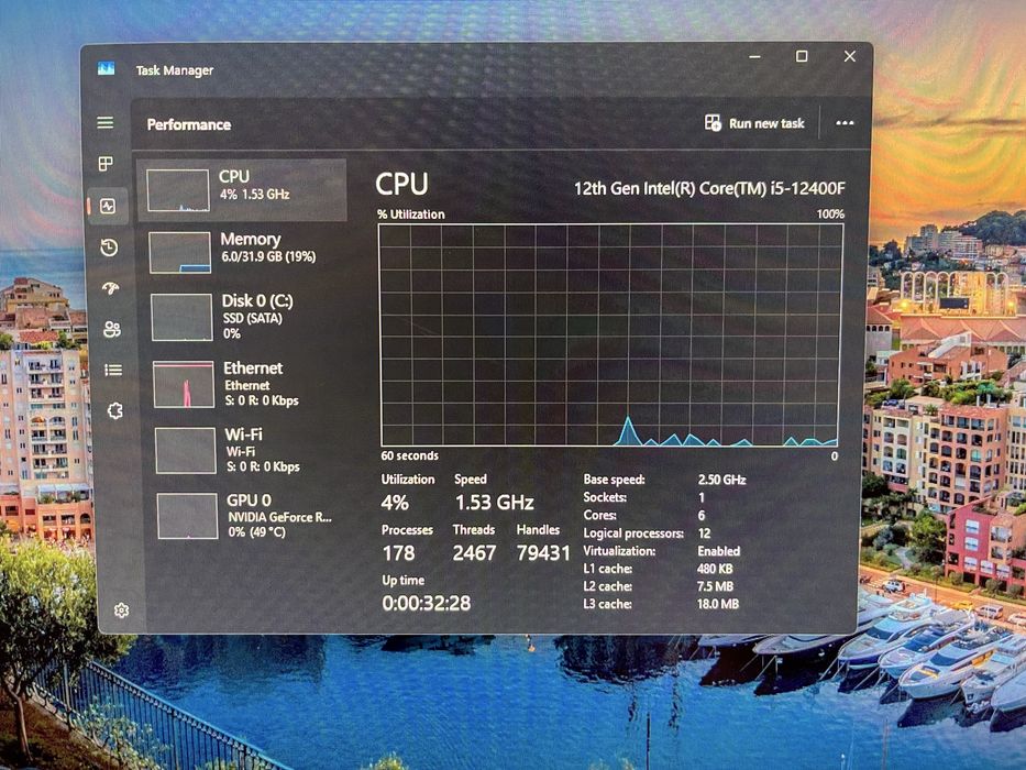 Pc Gaming RTX 3060 12 Gb i5 12400F 32Gb Ram 3200MHz GDDR6