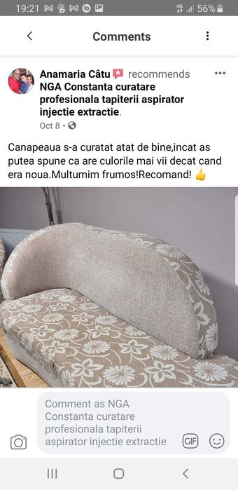 Curatare canapele saltele coltar canapea saltea mocheta tapiterie