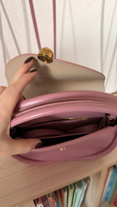 Сумка розовая кожа