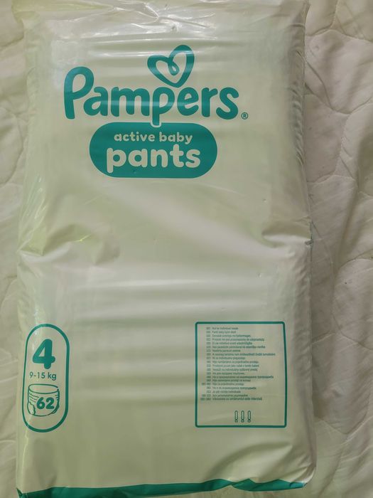 Pampers Active Baby Pants, размер 4, 62 броя