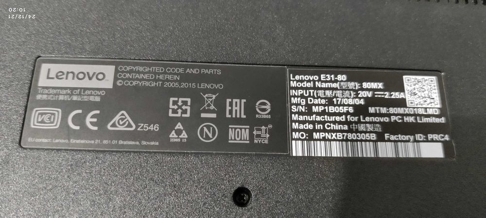 Dezmembrez Laptop Lenovo E31 80