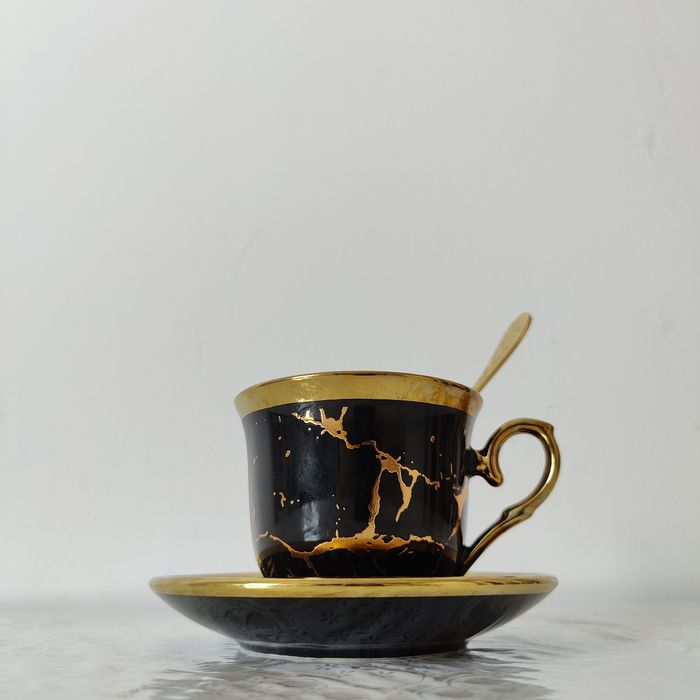 Новый сервиз Ella 32 шт, мраморный стиль — на 6 персон, Астана