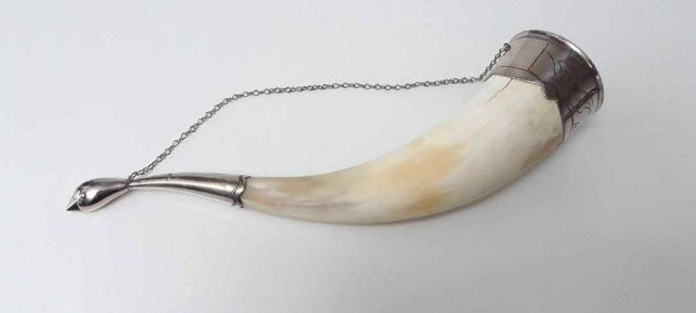 Corn de bivol pentru vin, traditional rusesc, argint , vanatoare,copii