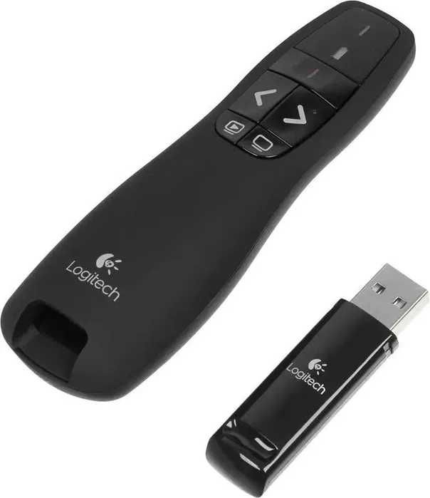 Презентер Logitech Presenter R400 черный с лазером