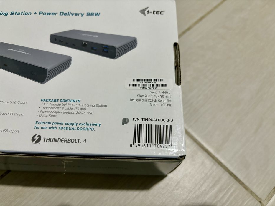 i-tec Thunderbolt 4 Dual Display Docking Station + Power Delivery 96W