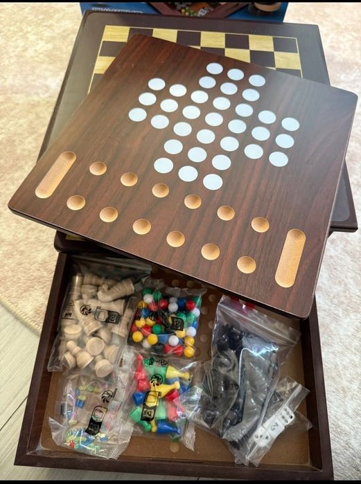 Дървена комбинирана игра 10 в 1 нова