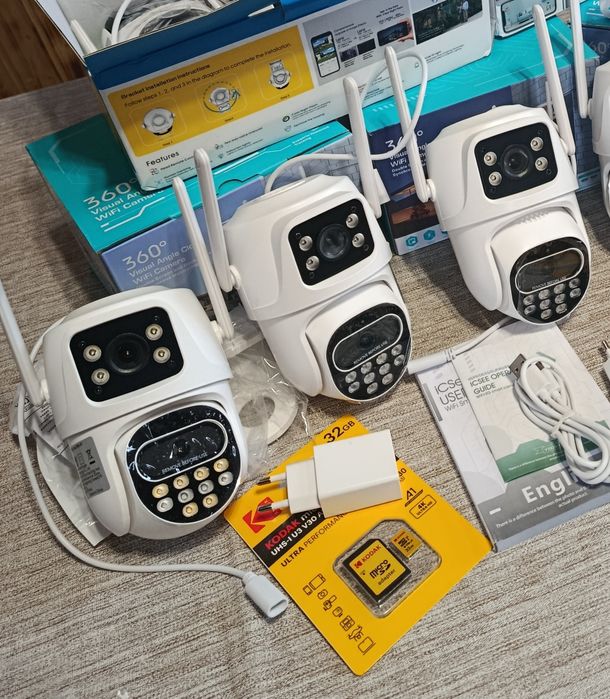 Нови wi-fi Камери с ДВОЕН ОБЕКТИВ 2 в 1