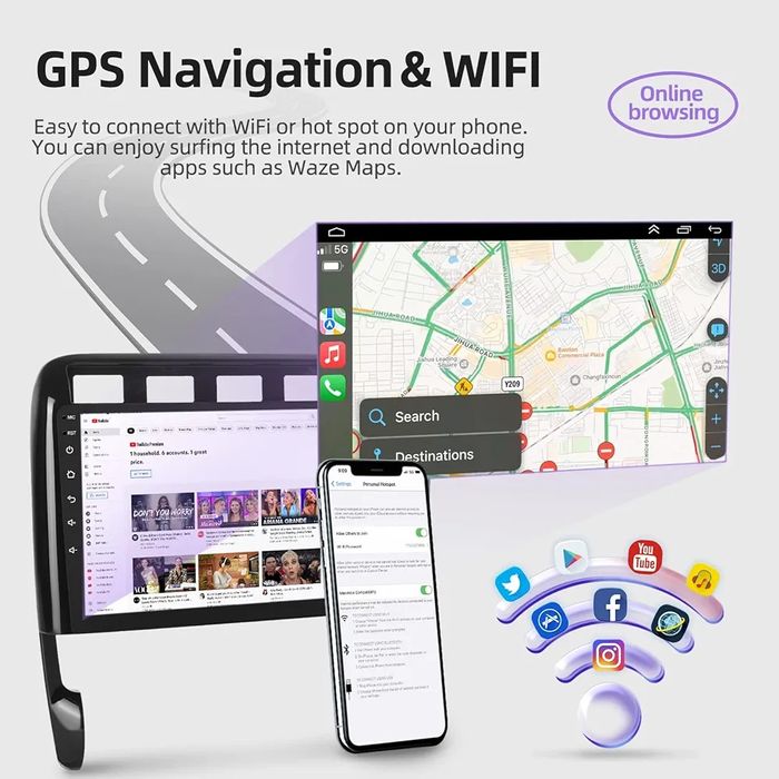 9" Мултимедия за Porsche Cayenne (2002-2010), 2+64gb 4core, Android 13