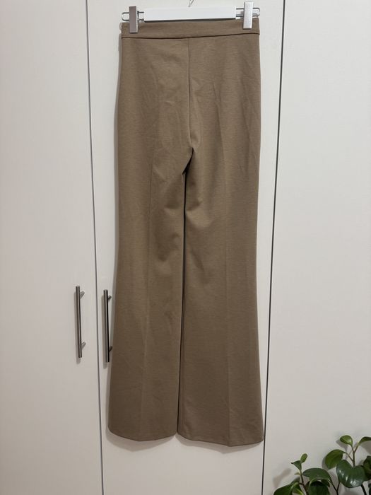 Pantaloni evazati cu talie inalta bej maro Zara marimea S