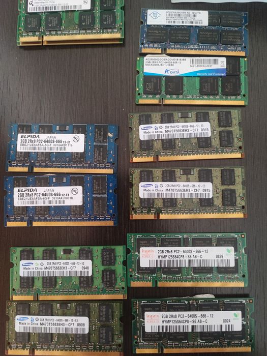Plăci RAM laptop & PC – DDR2 / DDR3 / DDR4 – diferite capacități