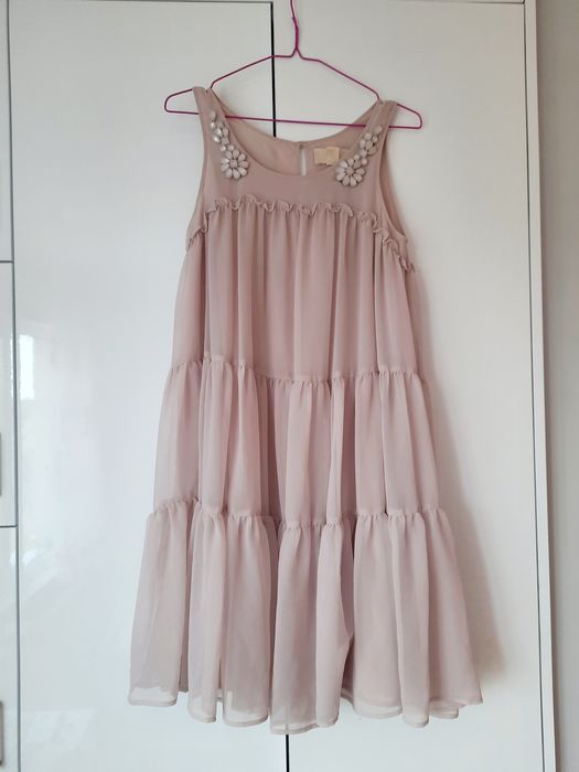 Нежна лятна рокля 38 р-р H&M пудра