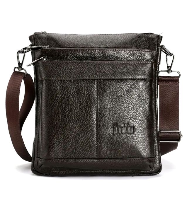 Мъжка творческа чанта (торба) за през рамо /Естест. кожа -20% Промоция