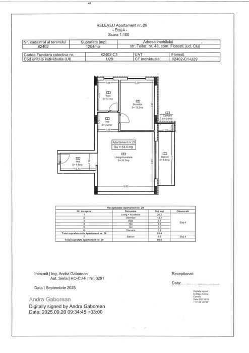 Ap 29 Teilor Residence - 2 camere FINISAT