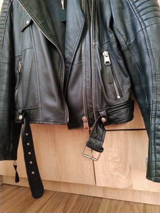 Geaca Piele Naturala Biker Zara Marime M