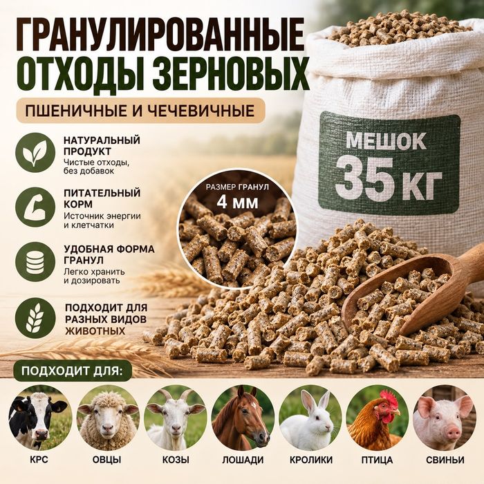 Гранулы из пшеницы и чечевицы | 35 кг