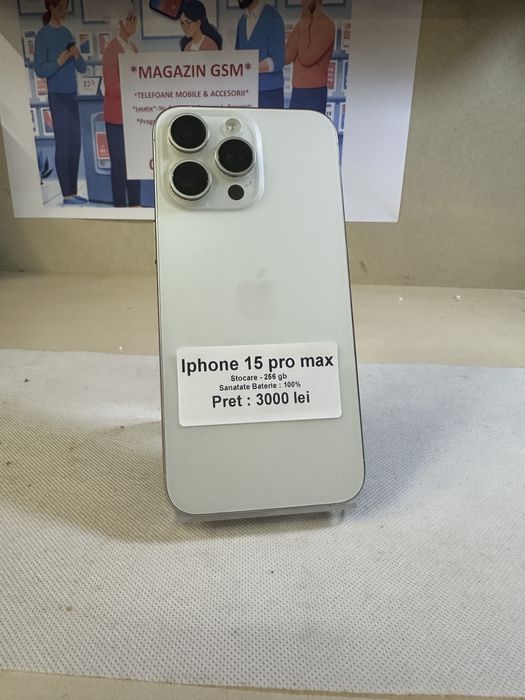 Iphone 15 pro max / 256  gb / 100% baterie / Garantie