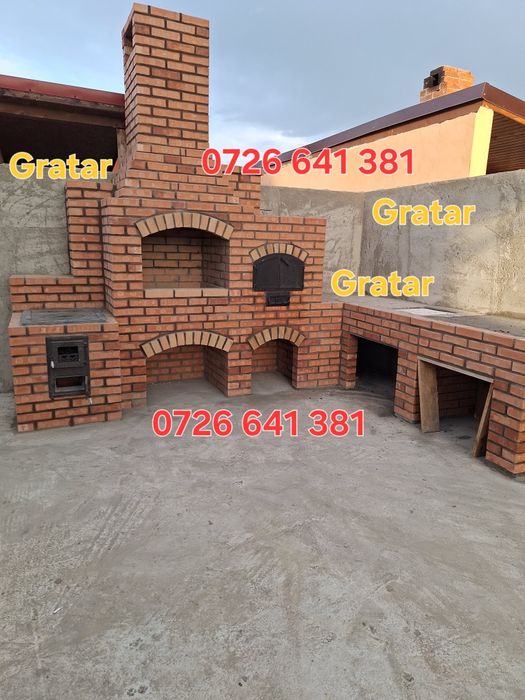 Gratar rustic de cărămidă plita țărănească cuptor de pâine afumături m