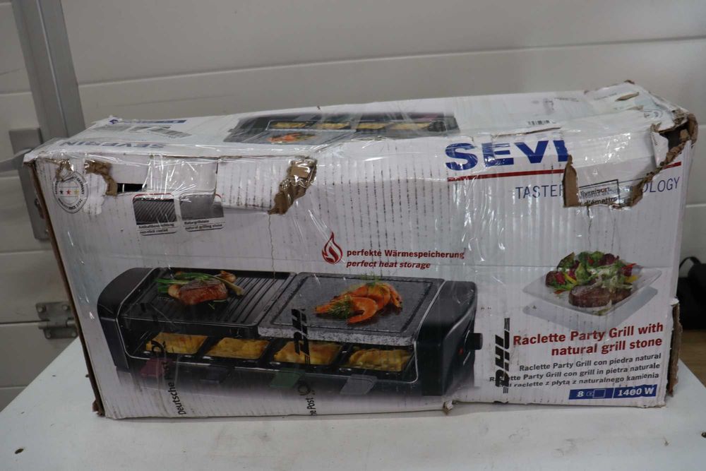 SEVERIN Раклет грил с естествен камък 1400W, вкл. 8 тигана, лек ДЕФЕКТ