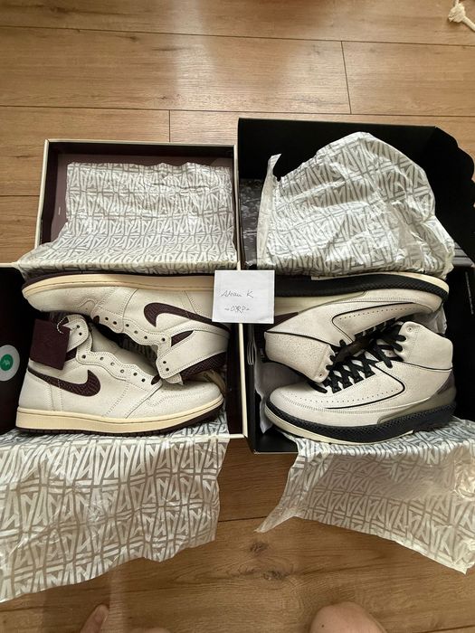 НОВИ! Nike x A Ma Maniere Bundle Jordan 1 & 2 EU 45 US 11 DSWT