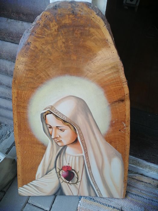 De vanzare Icoana Maica Domnului  pictata manual pe lemn. Piesa unica,