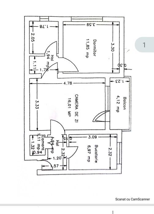 Apartament semidecomandat