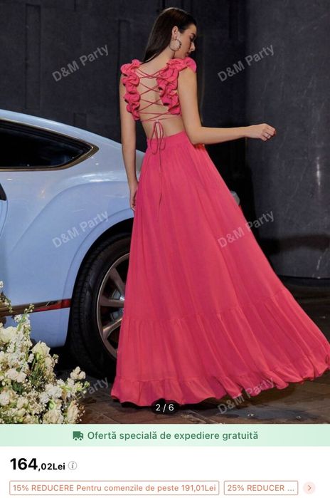 Rochie lunga , shein , roz