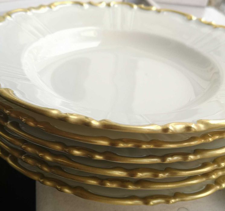 6 чении с позлата скъп изискан сервиз НОВО