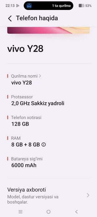 Vivo y 28 sotiladi