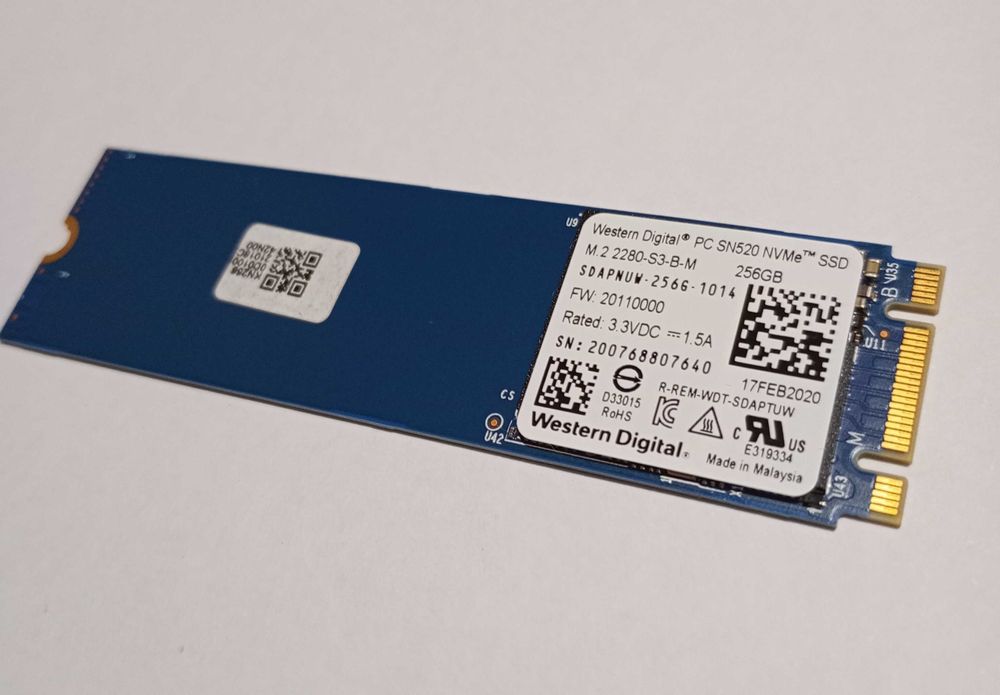 Vand SSD 256GB WD SN520 NVMe PCI 3.0 x2 M.2 2280 – 14zile, 100% Health
