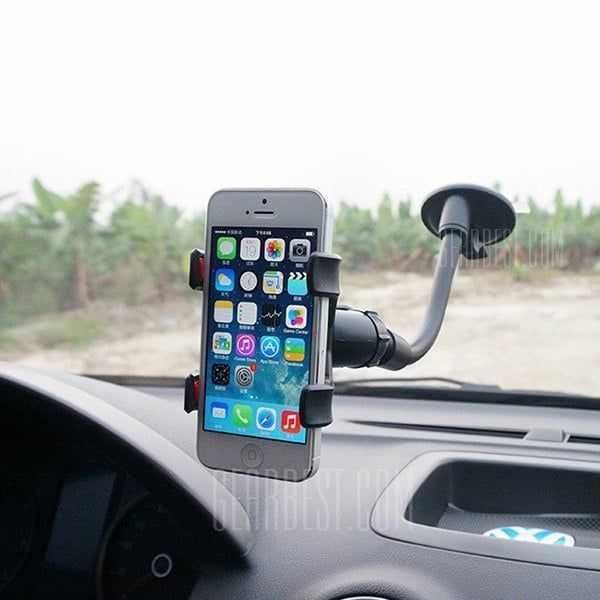 Вакуум стойка за телефон, монтаж на стъклото с дълго рамо и щипка