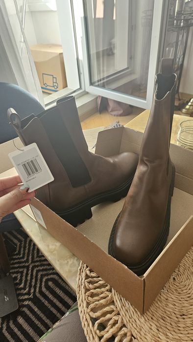 Cizme botine noi ghete Mango 41 piele naturala